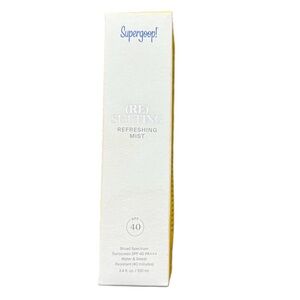 NEW Supergoop! (Re)setting Refreshing Mist SPF 40 - White and Yellow